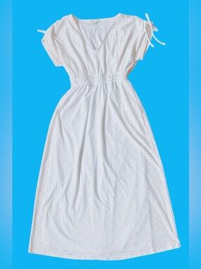 Tash+Sophie White Broderie Anglaise Smocked Waist Dress size S
